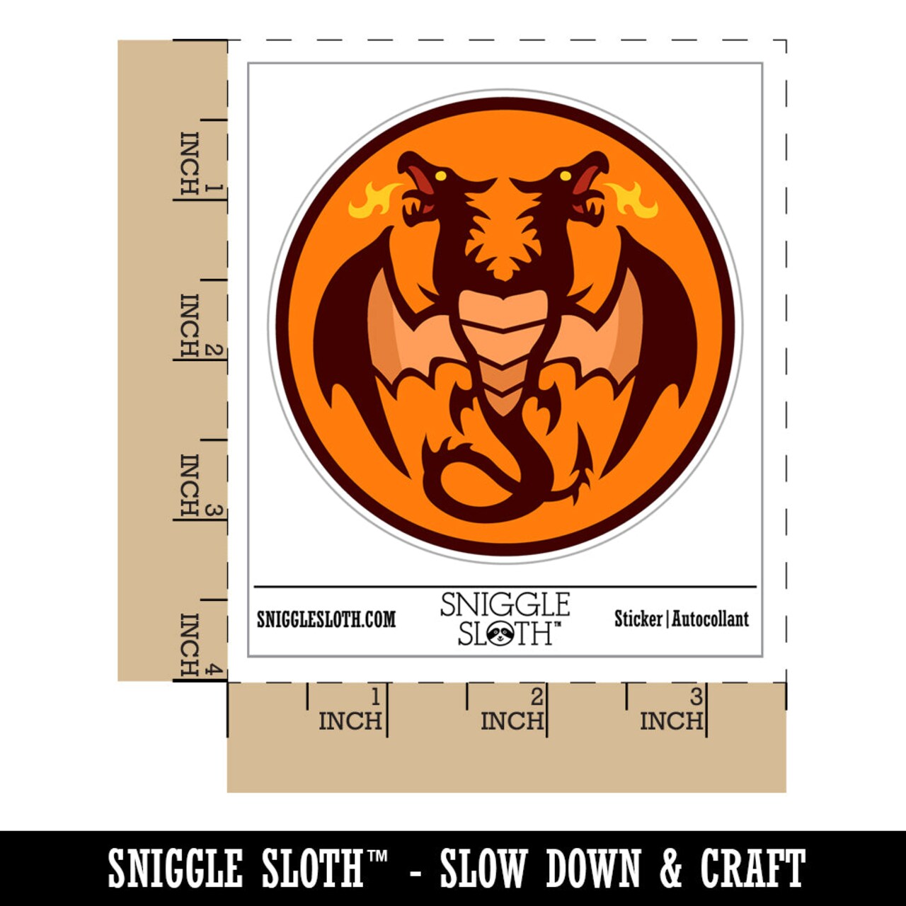 Two Headed Dragon Drake Wyvern Waterproof Vinyl Phone Tablet Laptop Water Bottle Sticker Set - 5 Pack